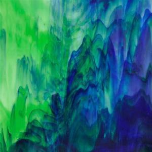 Verder Regelmatig Wennen aan 142 Groen blauw opaal 27 x 27 – Gekleurd Glas